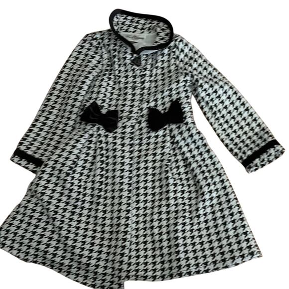 Rare Editions Black and White Houndstooth A-Line Dress with Matching Coat - Picture 1 of 5